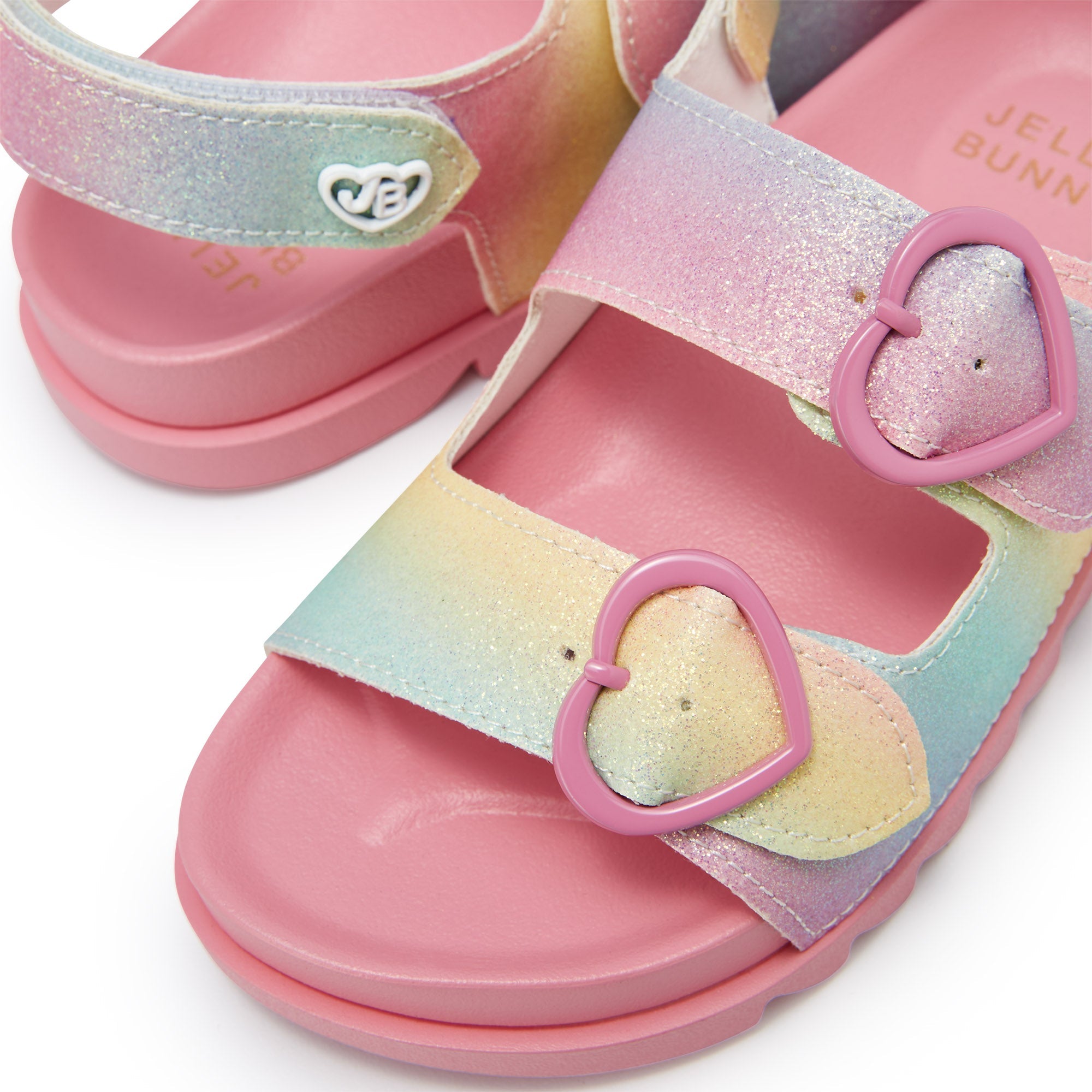 Mini Sporty Rainbow Flat Slingbacks For Girls Pink