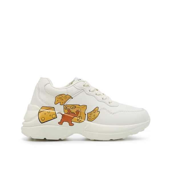 ★FLCT★ Hazy platform sneakers_White Platform White Chunky Sneakers | CYBER TECHWEAR®