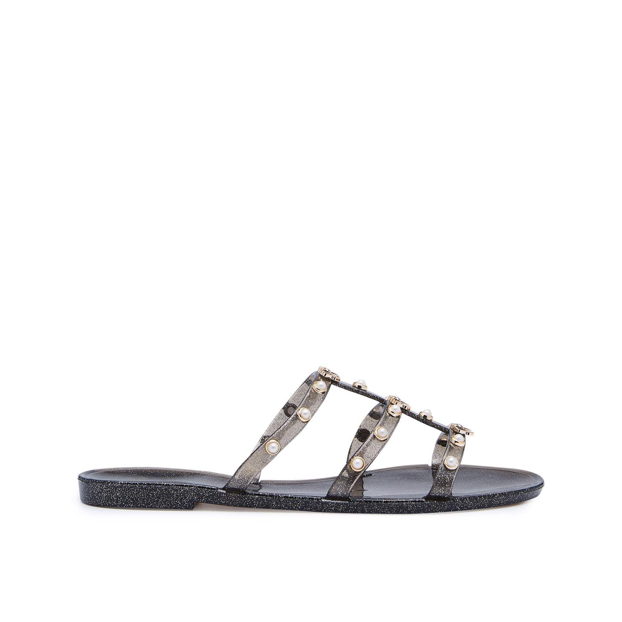 Alice Luella Flat Sandals Glitter Black