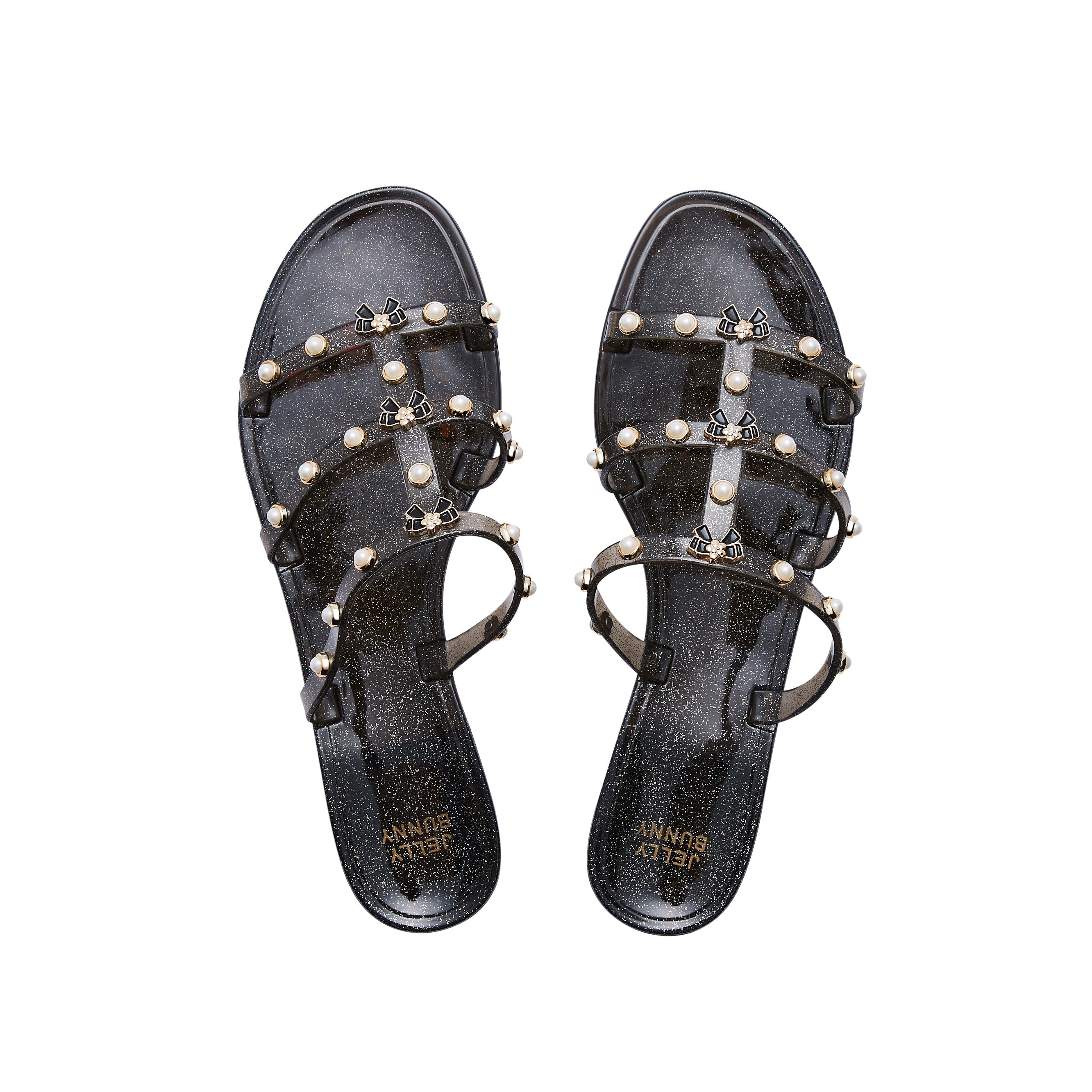 Alice Luella Flat Sandals Glitter Black