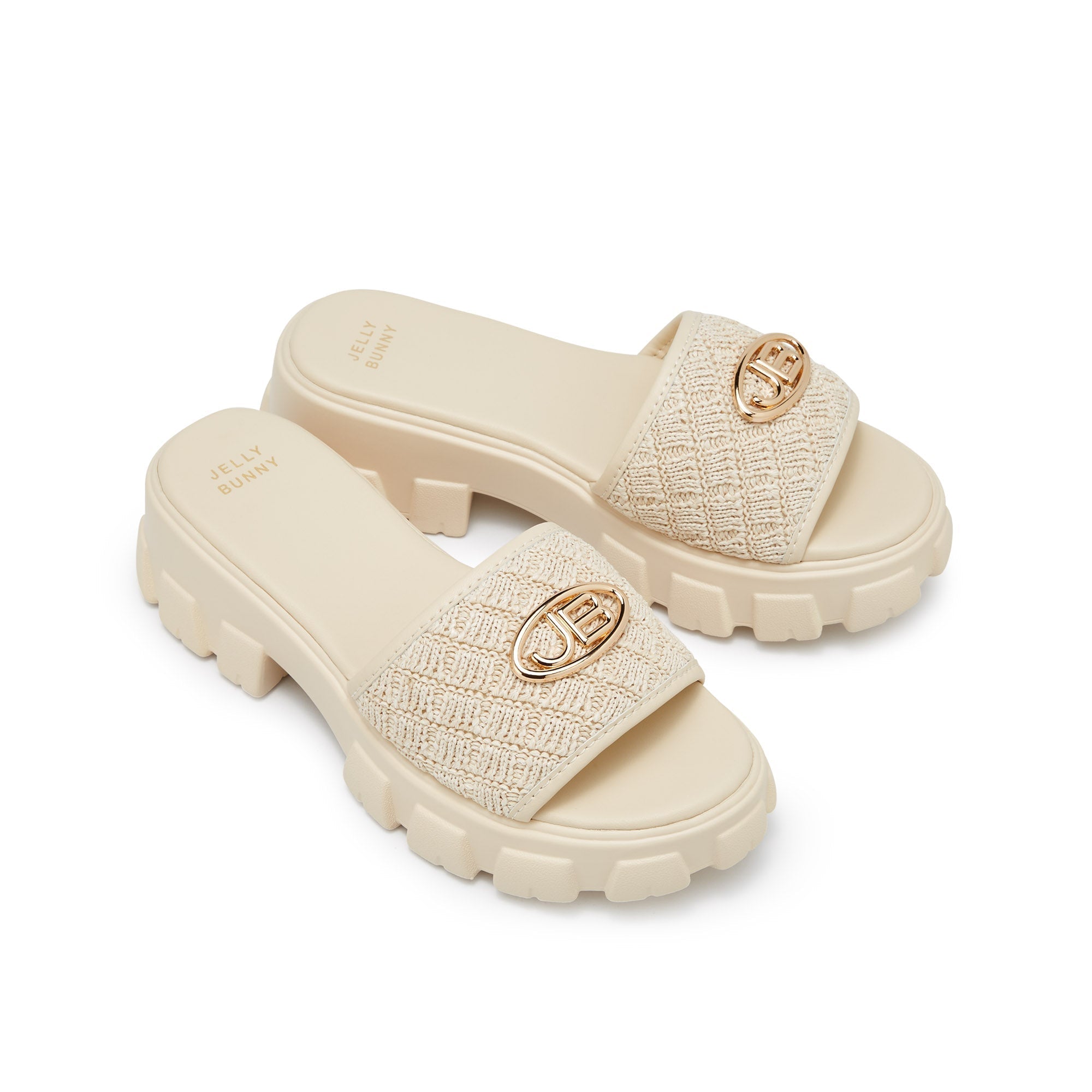 Varanna Prince Platform Sandals Beige