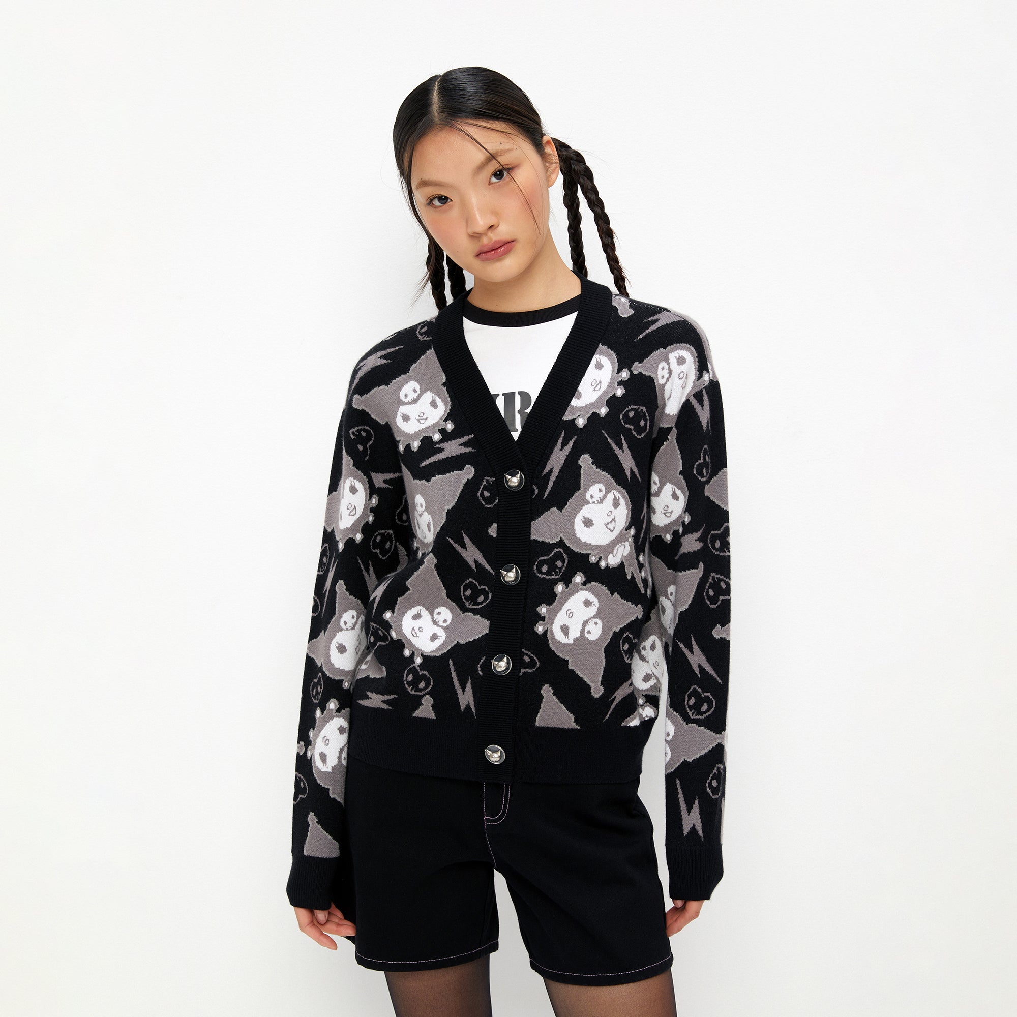 Kuromi Long Sleeve Cardigan Black