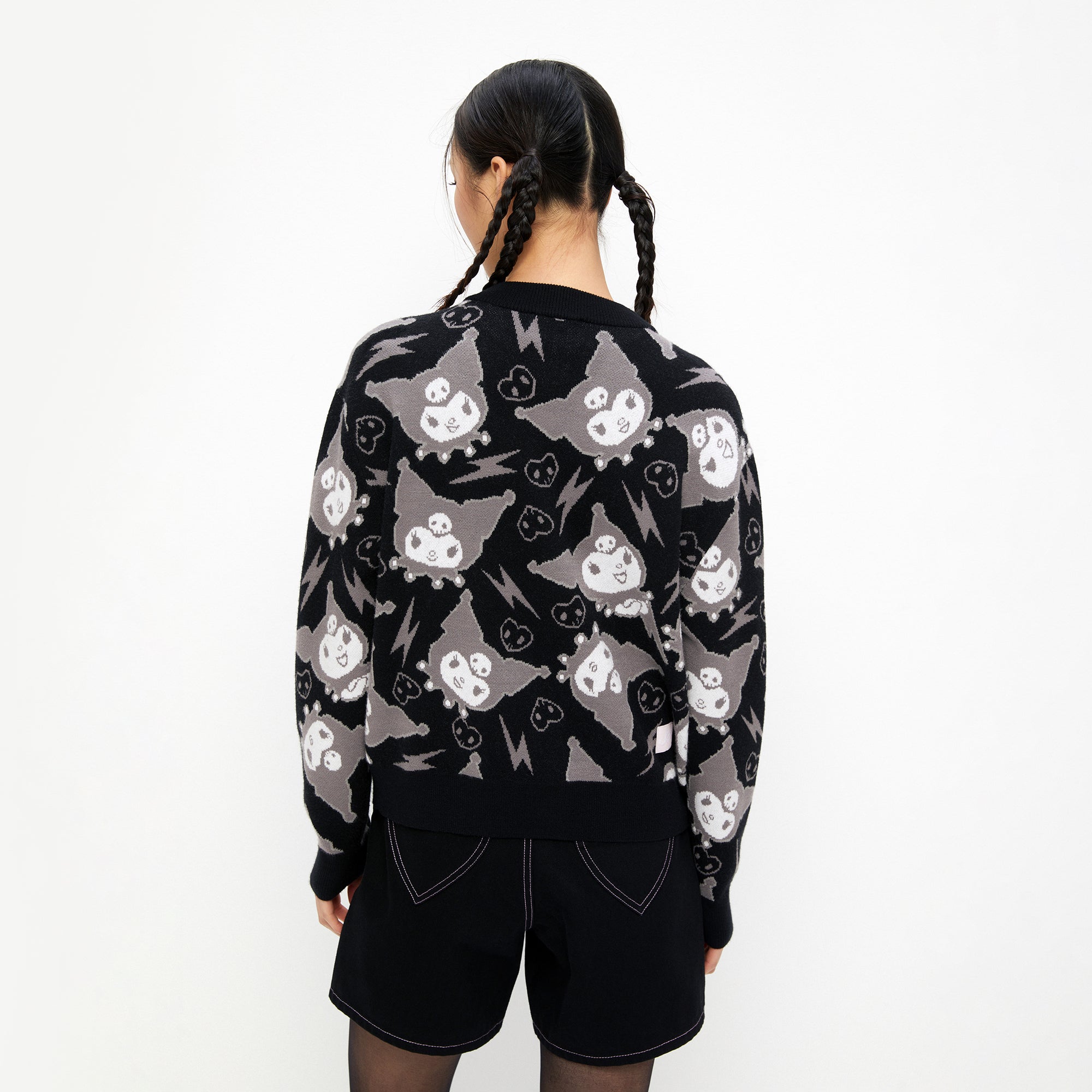 Kuromi Long Sleeve Cardigan Black