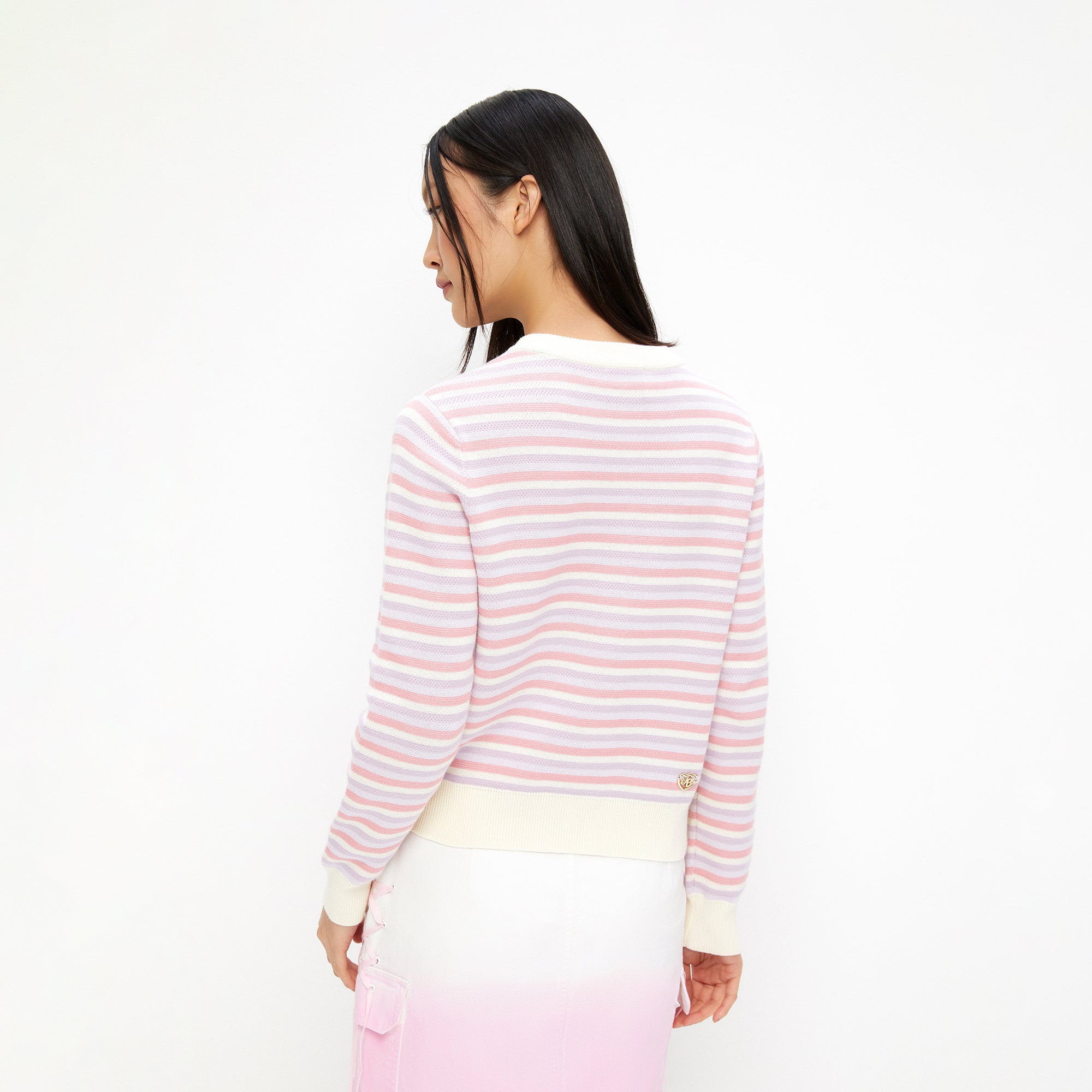 Kuromi Stripe Long Sleeve Cardigan Multi Color