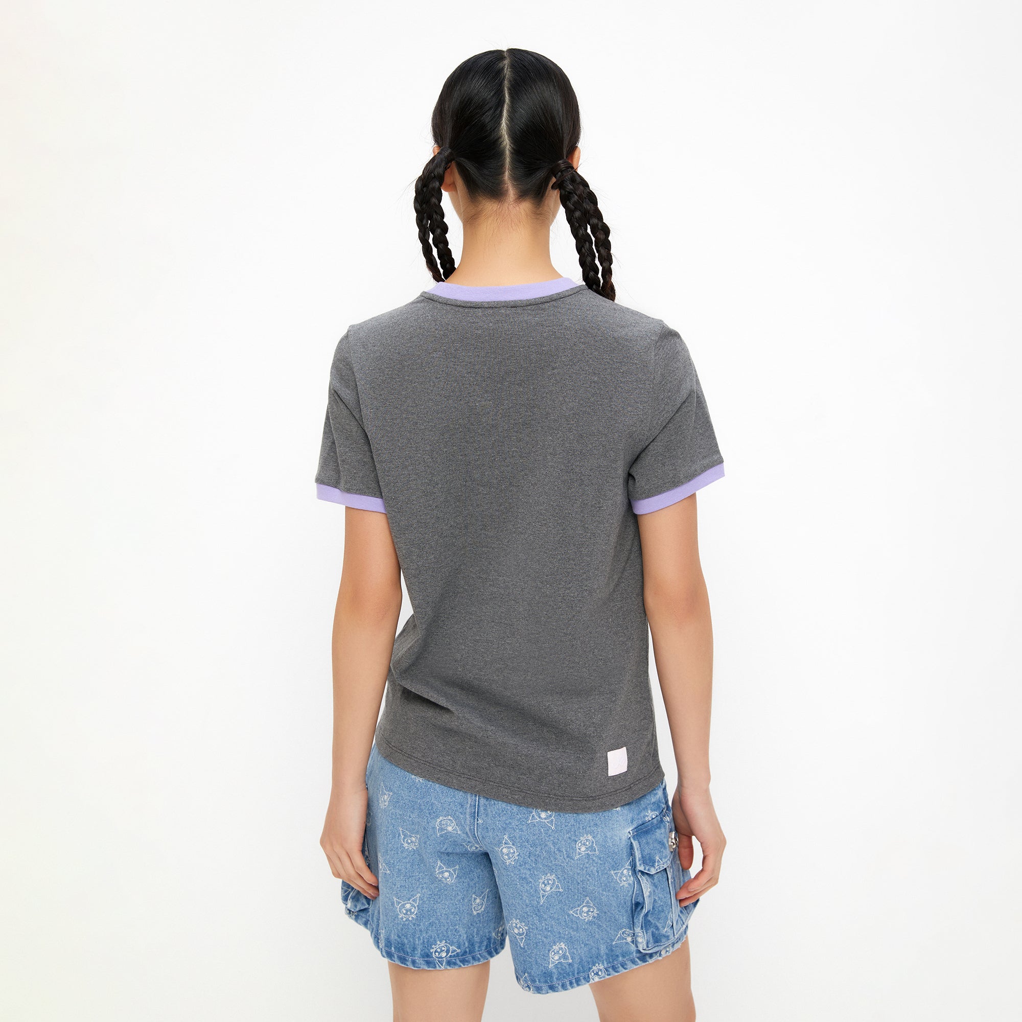 Kuromi Short Sleeve T-Shirt Grey