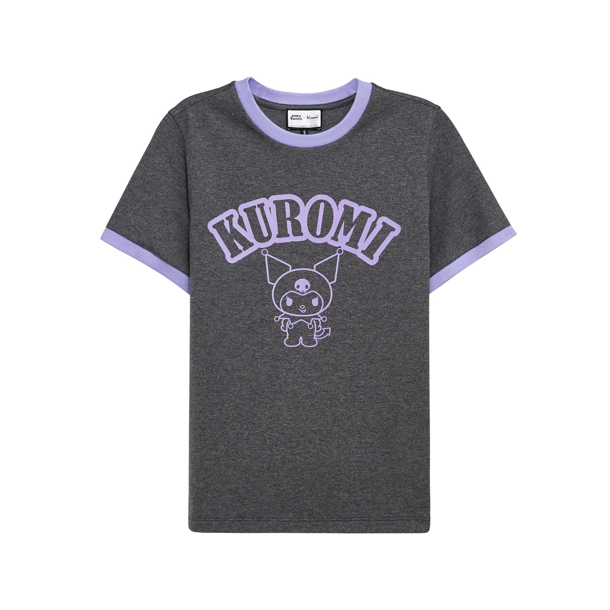 Kuromi Short Sleeve T-Shirt Grey