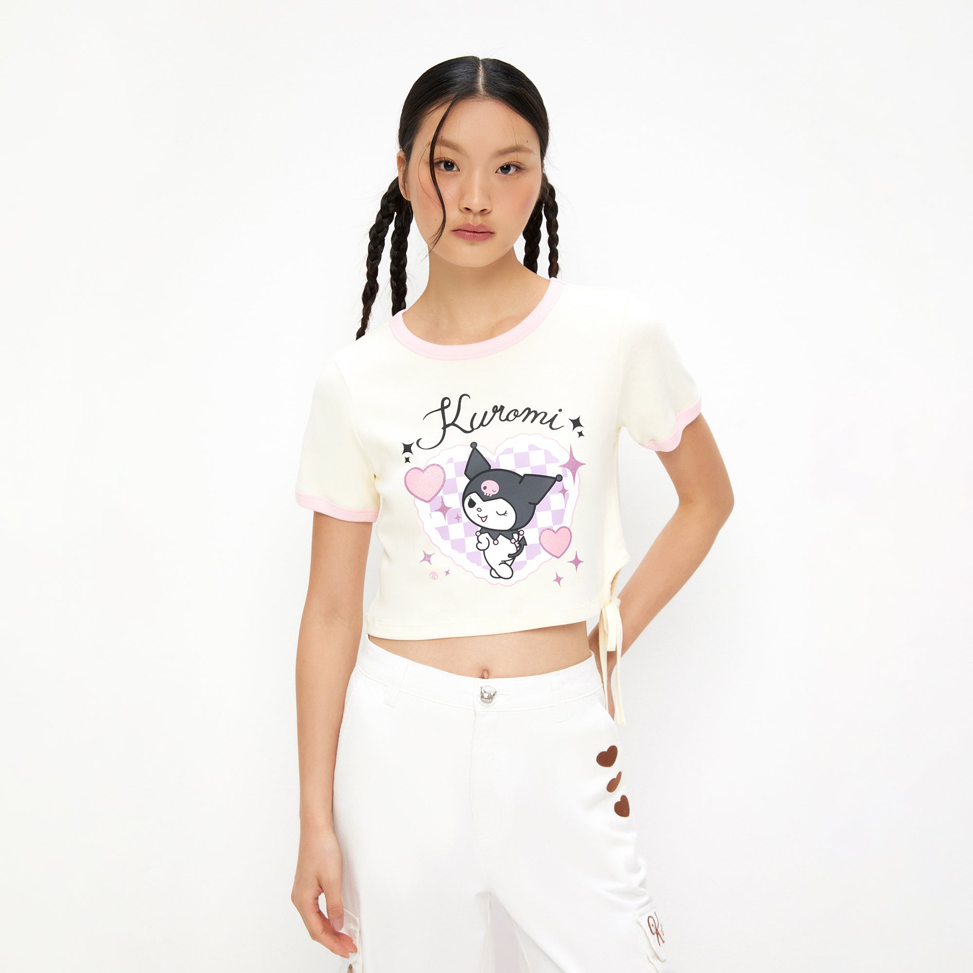 Kuromi Crop T-Shirt Cream