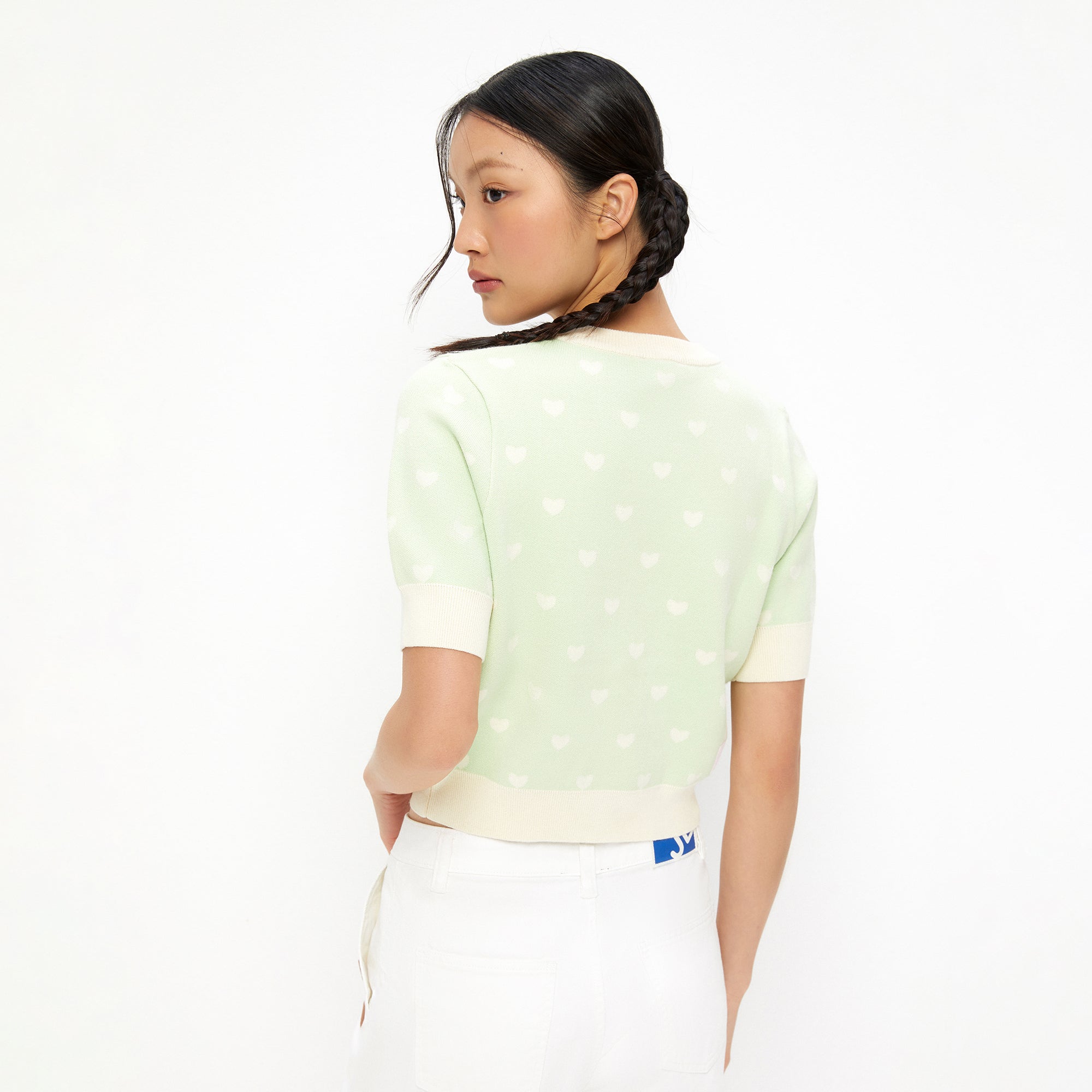 Kuromi Knitted Two-Tone Top Green