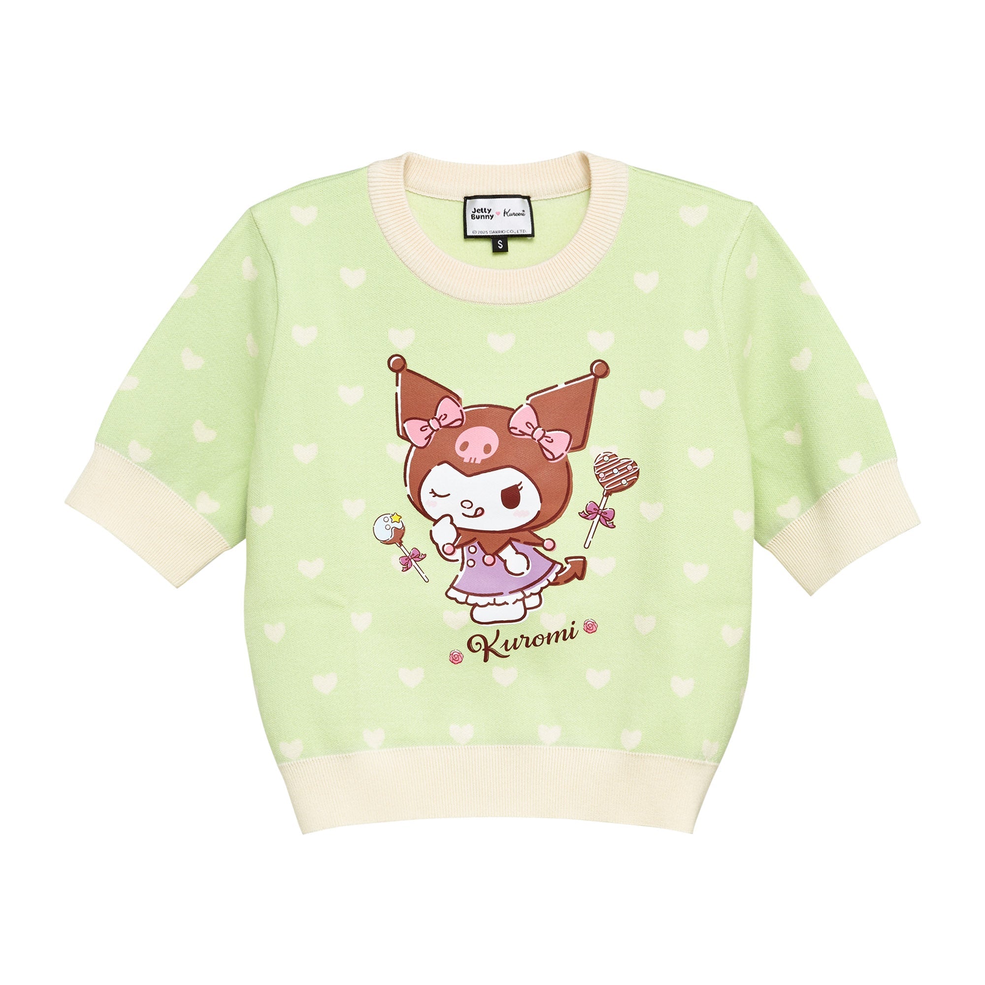 Kuromi Knitted Two-Tone Top Green