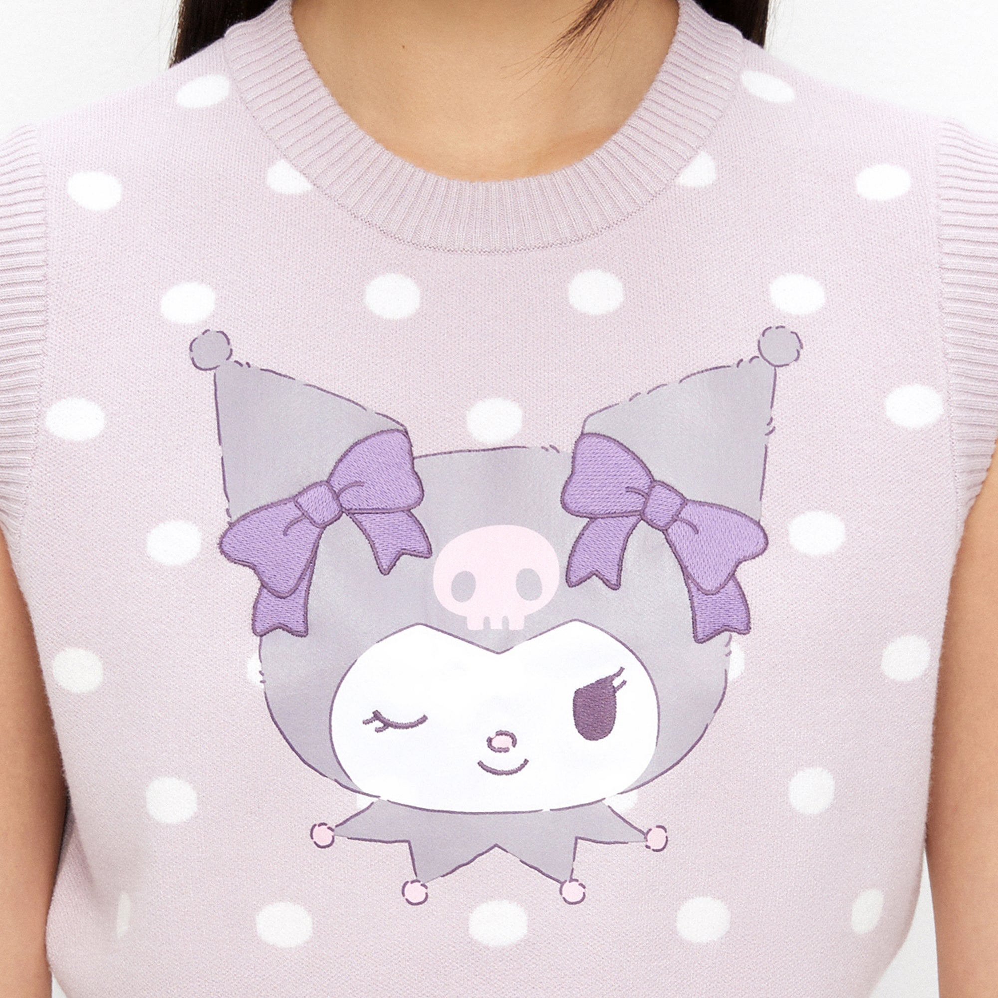 Kuromi Knitted Crop Top Purple