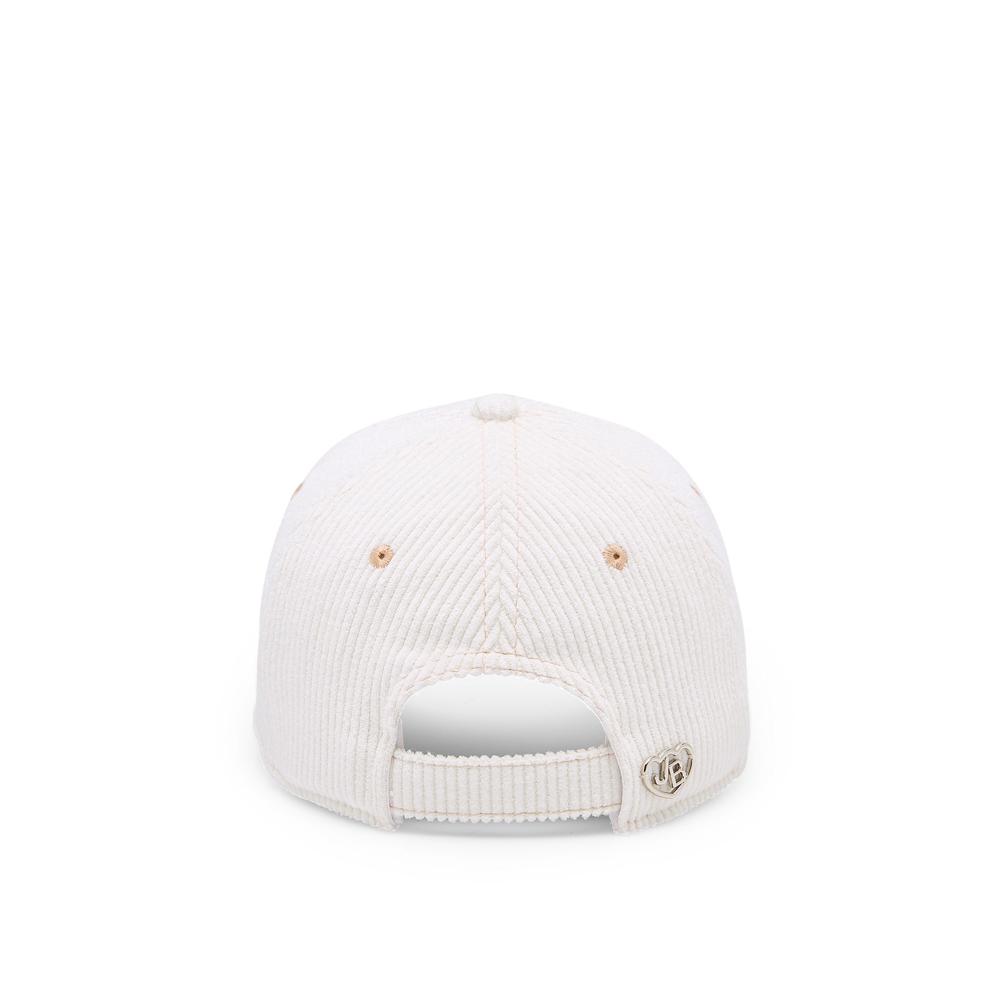 Embroidery Corduroy Baseball Cap White