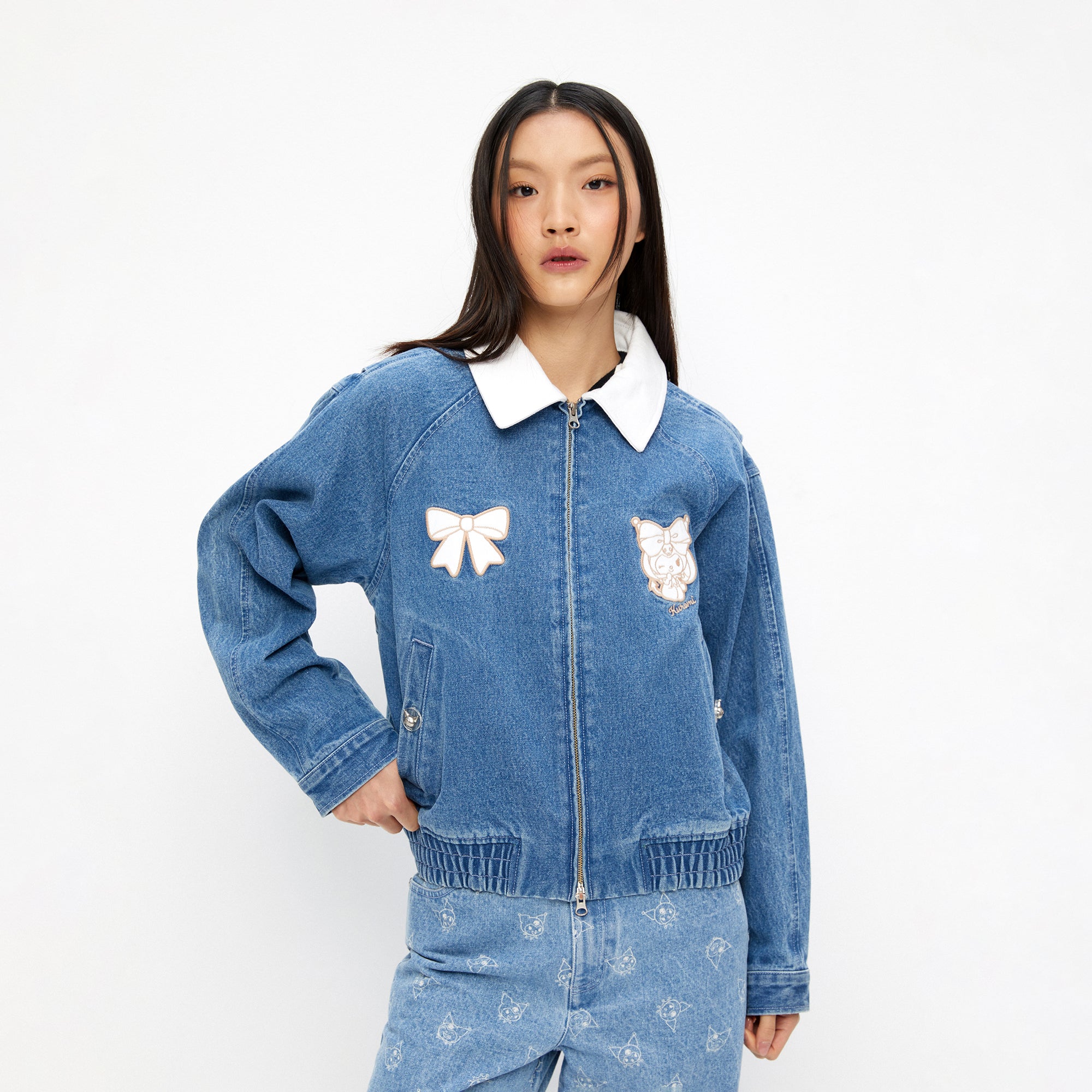 Kuromi Denim Long Sleeve Jacket Blue