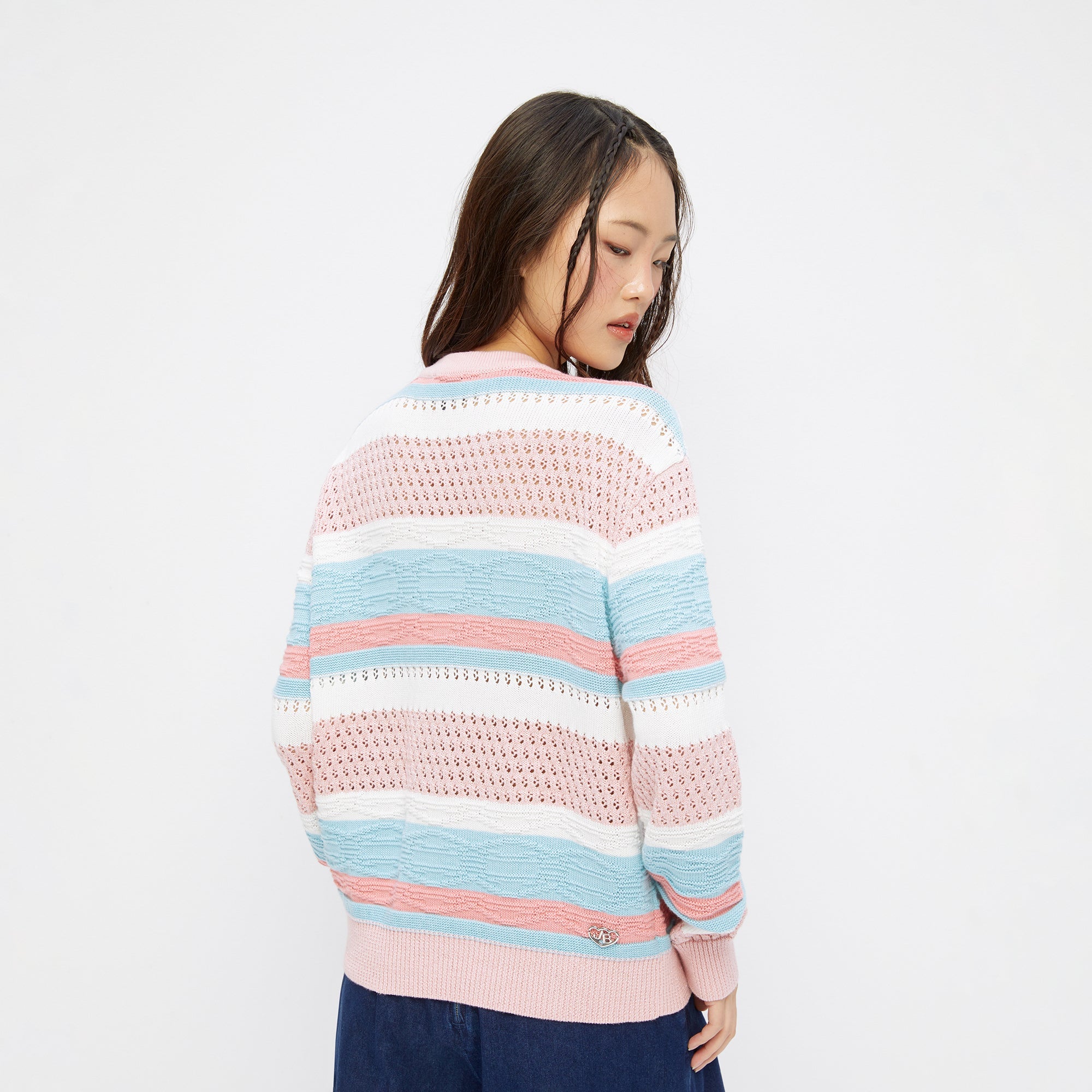 Stripe Long Sleeve Cardigan Multi Color