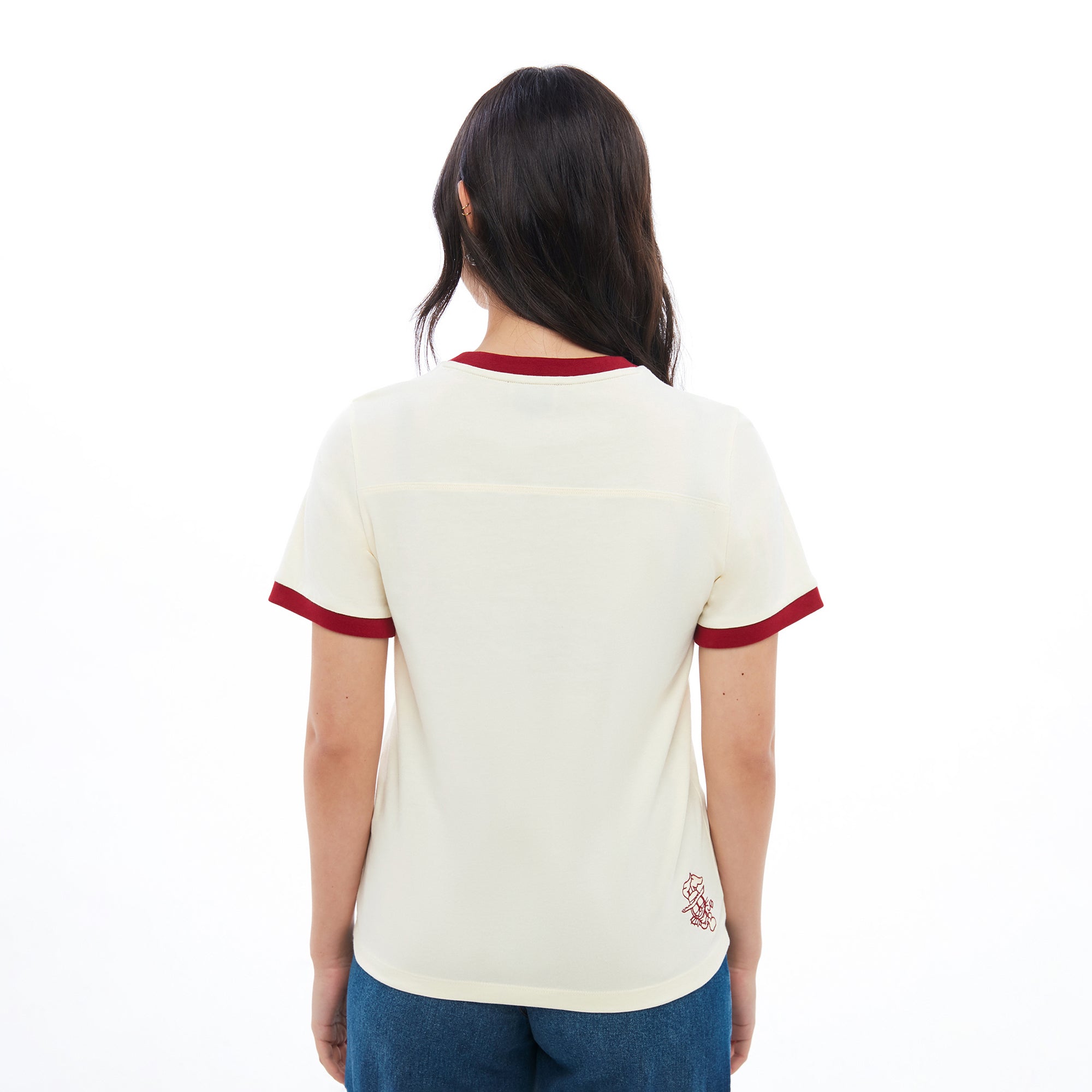 Print Short Sleeve T-Shirt Cream