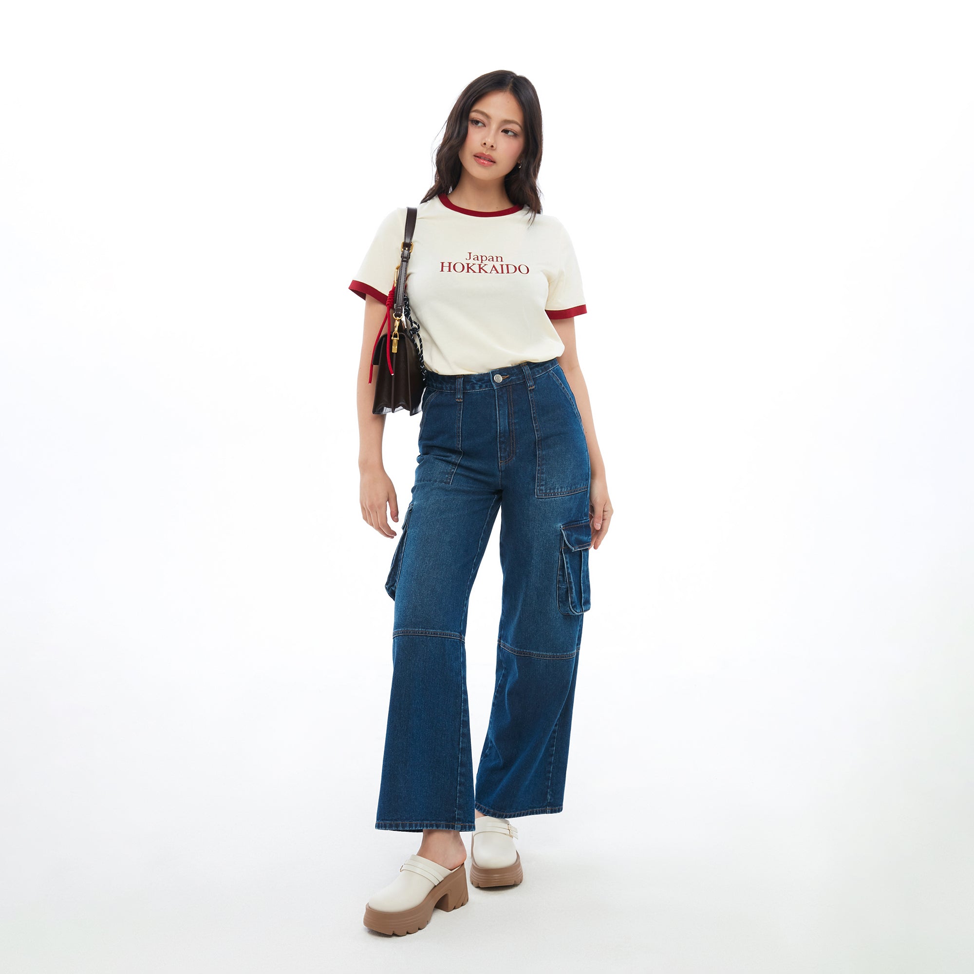 Print Short Sleeve T-Shirt Cream