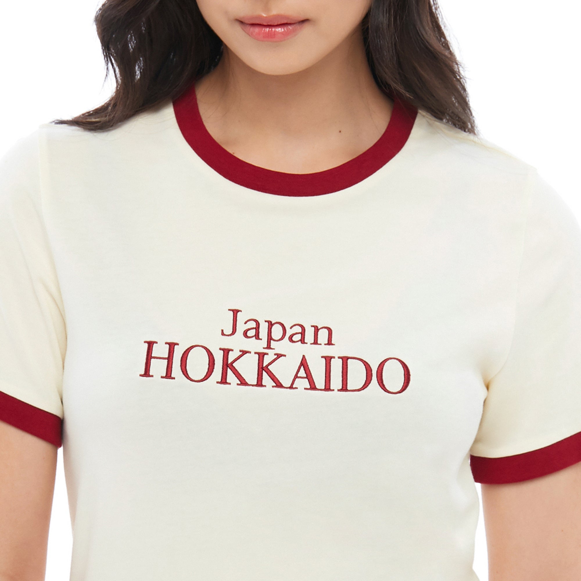 Print Short Sleeve T-Shirt Cream