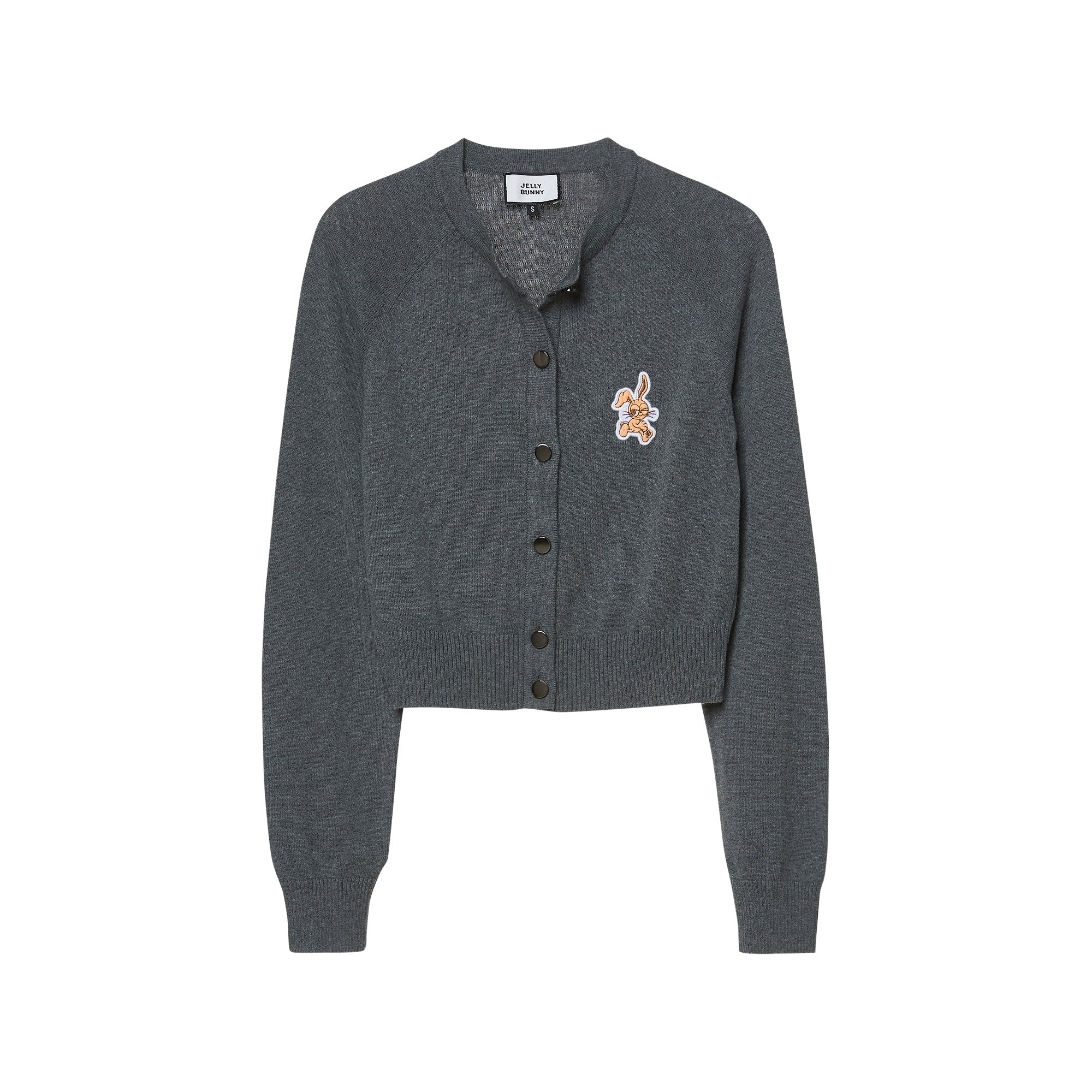 Jerme Embroidery Long Sleeve Cardigan Grey