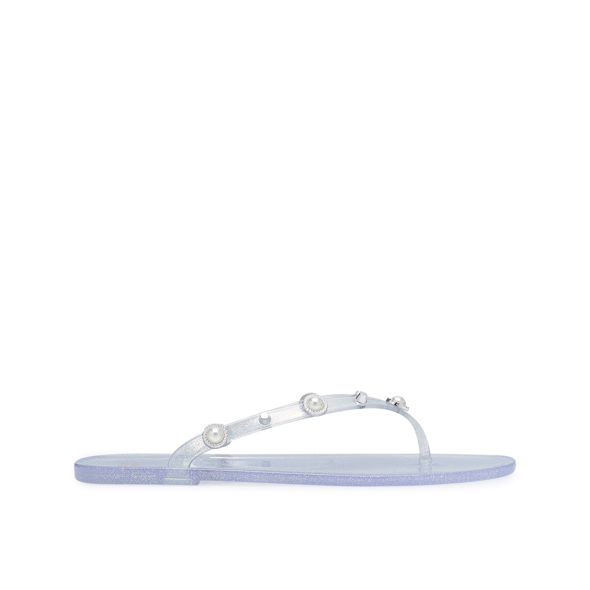 Elena Pearl Flip Flops Silver
