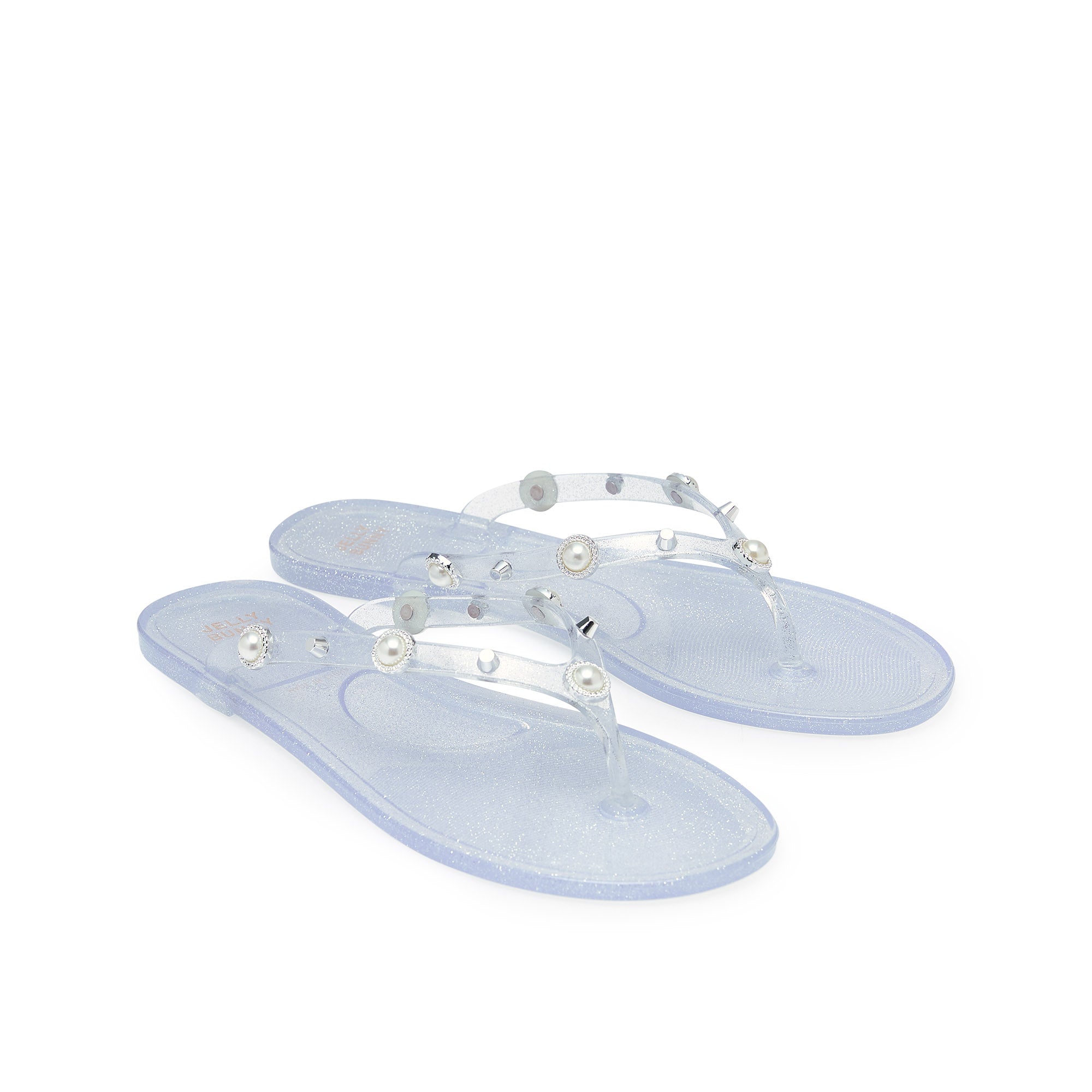 Elena Pearl Flip Flops Silver
