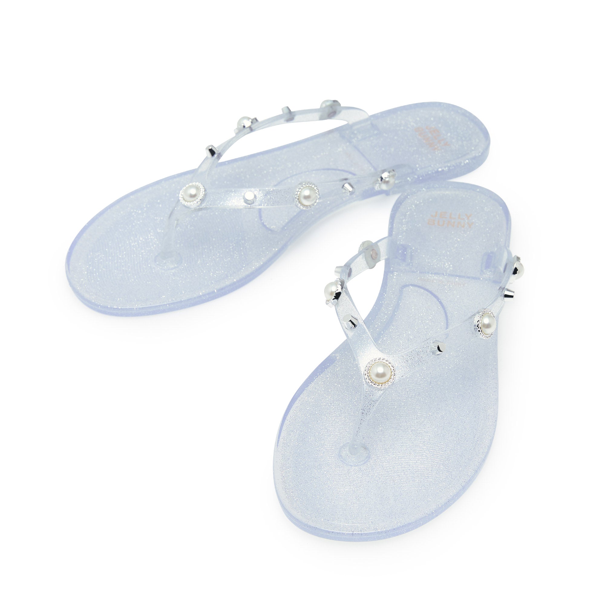 Elena Pearl Flip Flops Silver