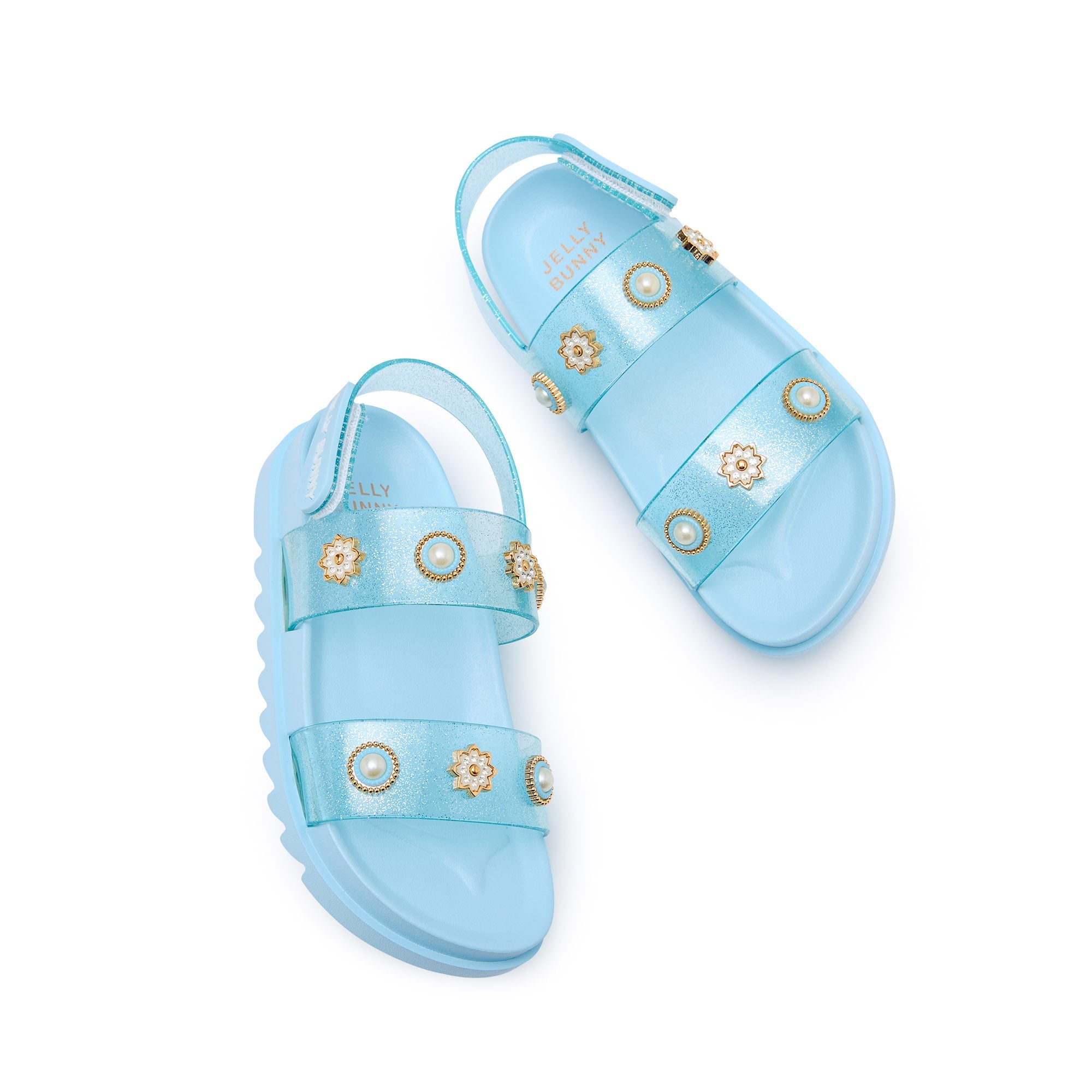 Mini Pele Orbit Platform Sandals For Mini Girls Glitter Blue