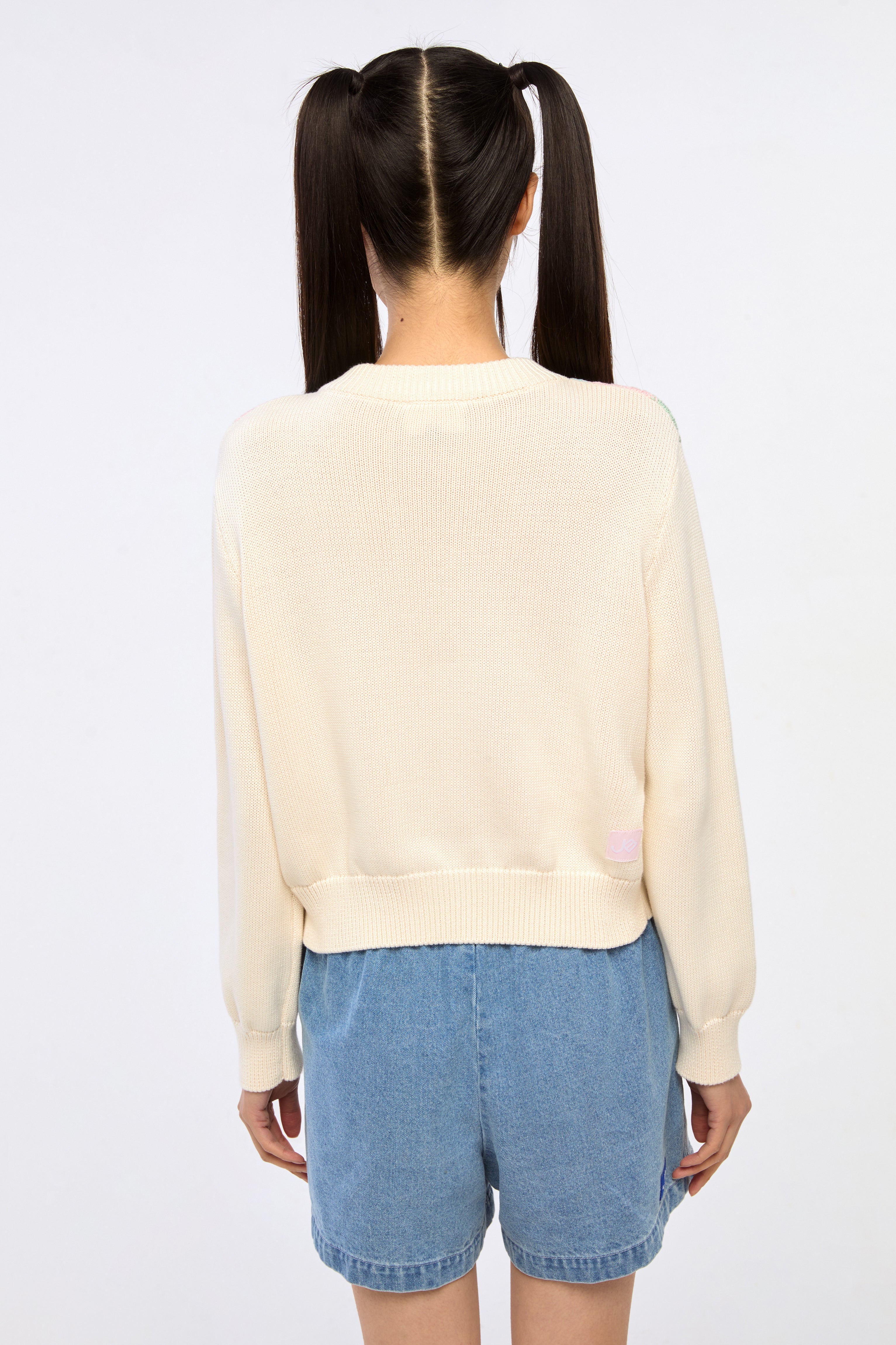 Powerpuff Girl Cable Knitted Zip Up Cardigan