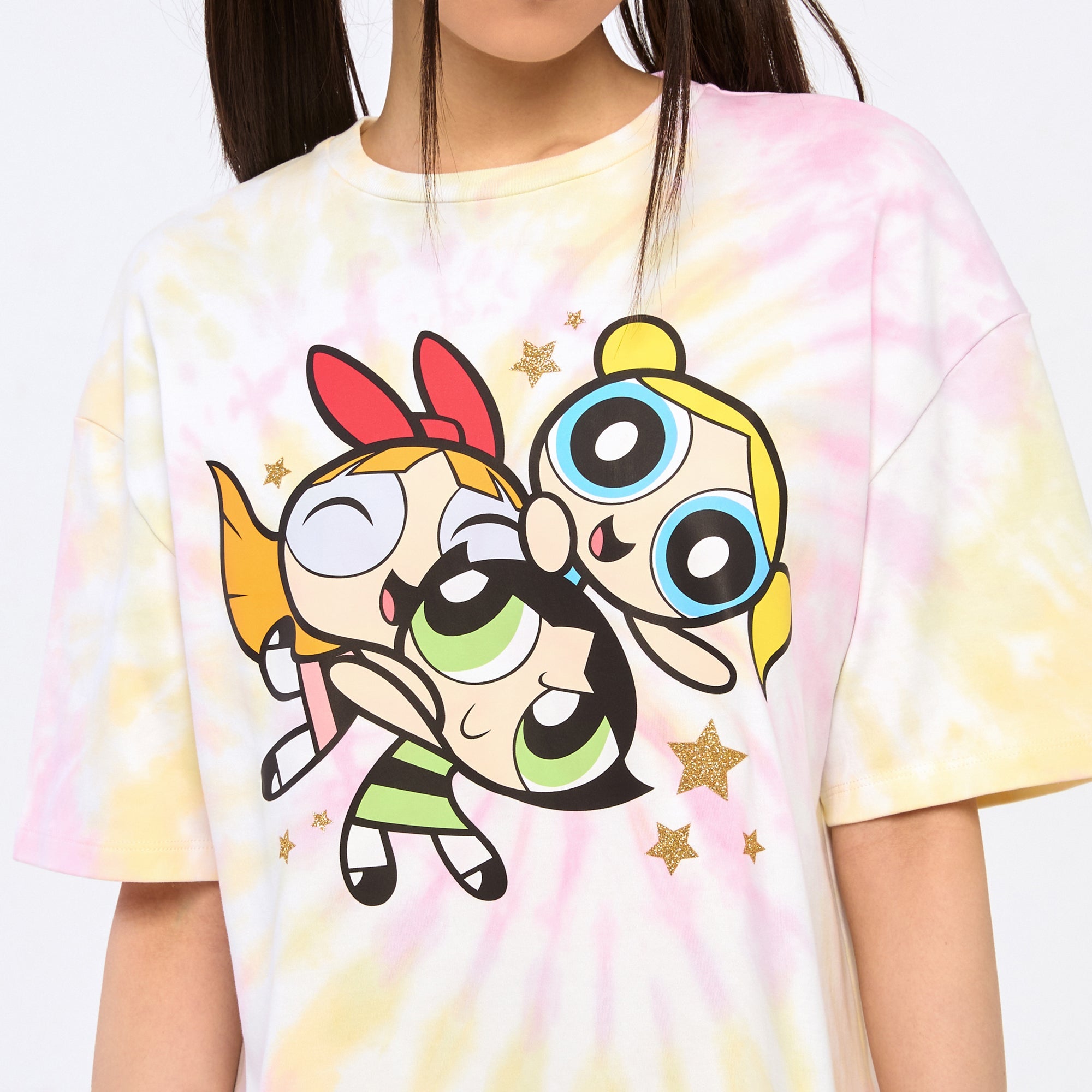 Powerpuff Girls Tie-Dye Crop T-Shirt