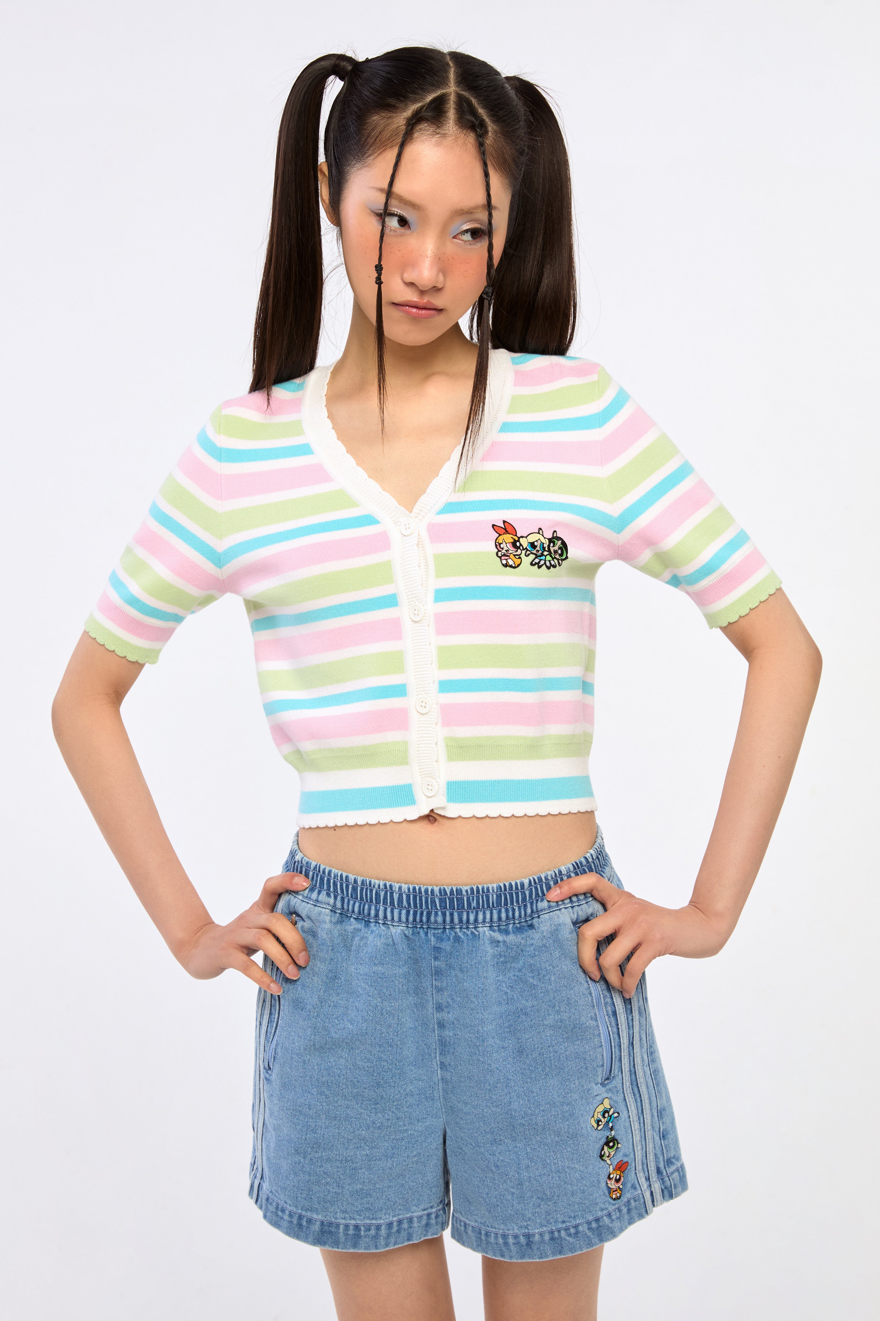 Powerpuff Girl Button Up Knitted Top