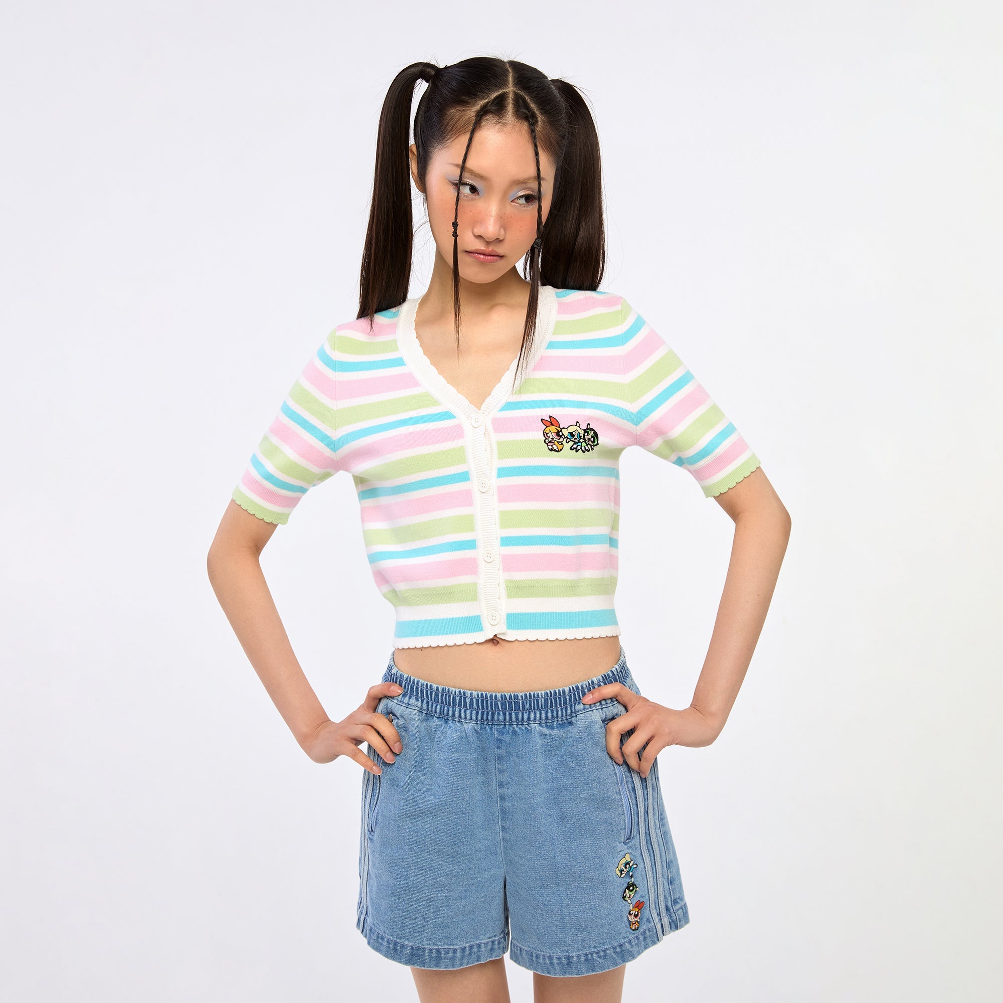 Powerpuff Girl Button Up Knitted Top
