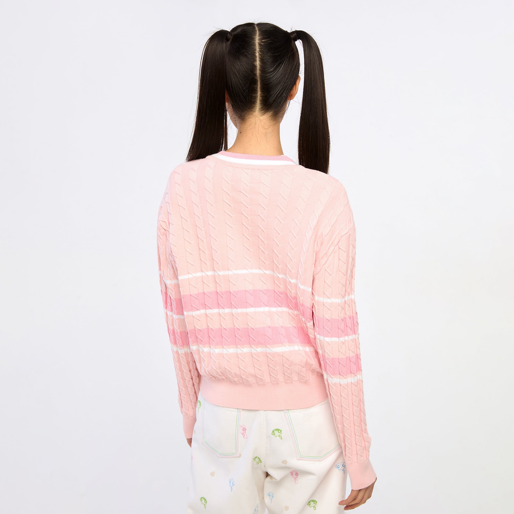 Powerpuff Girl Cable Knitted Cardigan