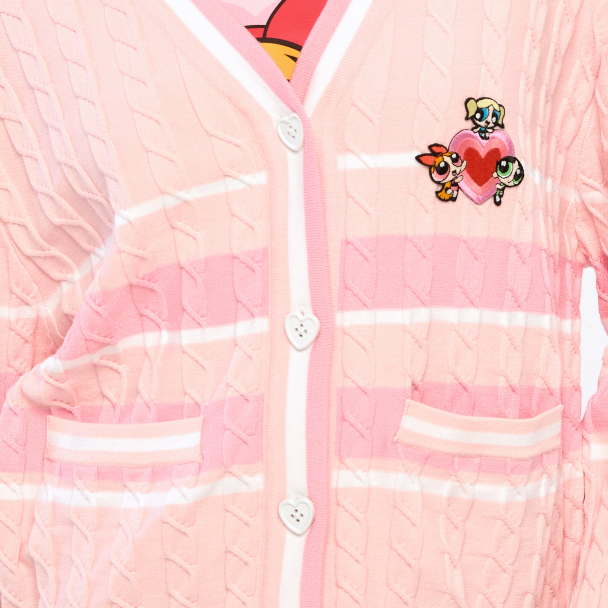 Powerpuff Girl Cable Knitted Cardigan