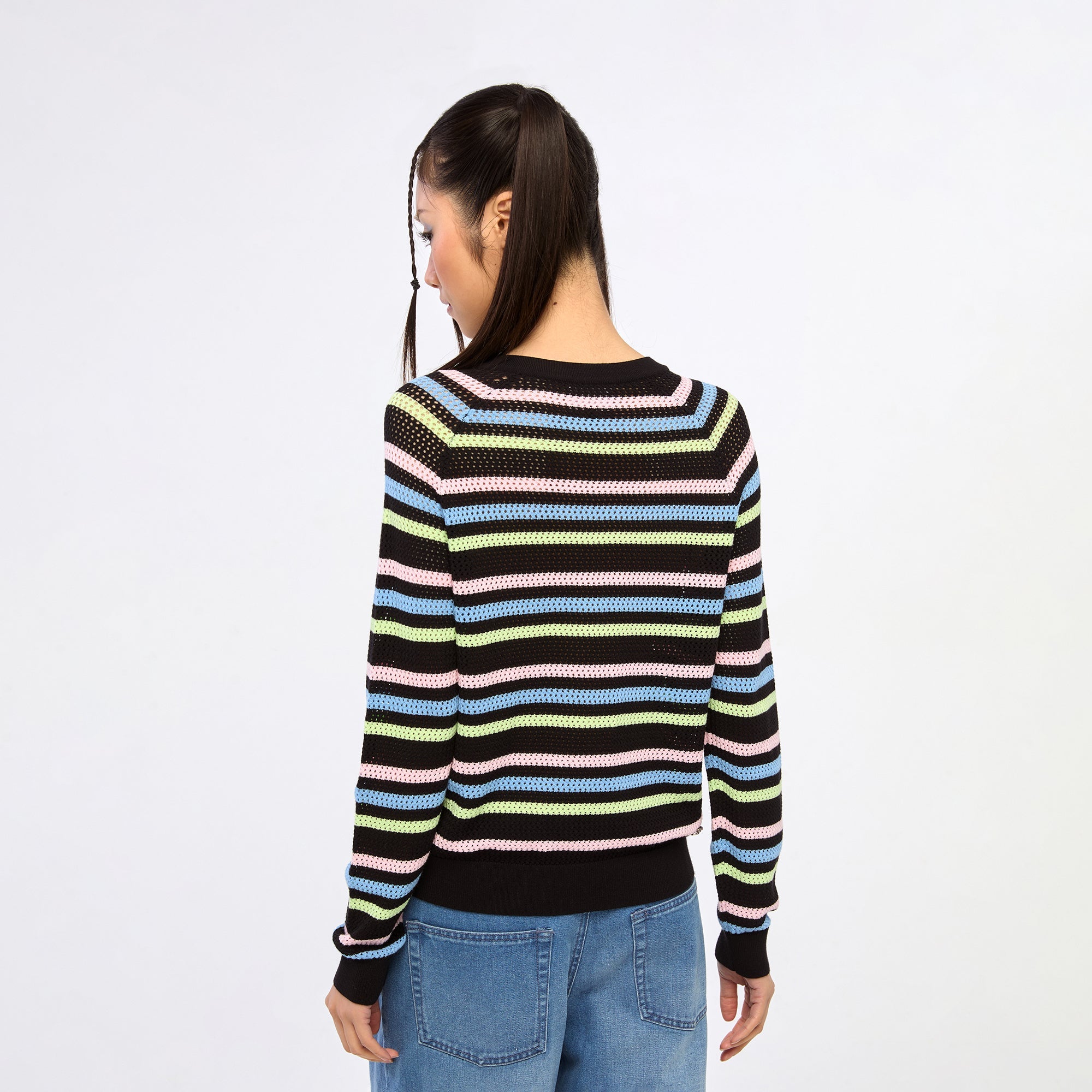 Powerpuff Girl Stripe Knitted Cardigan