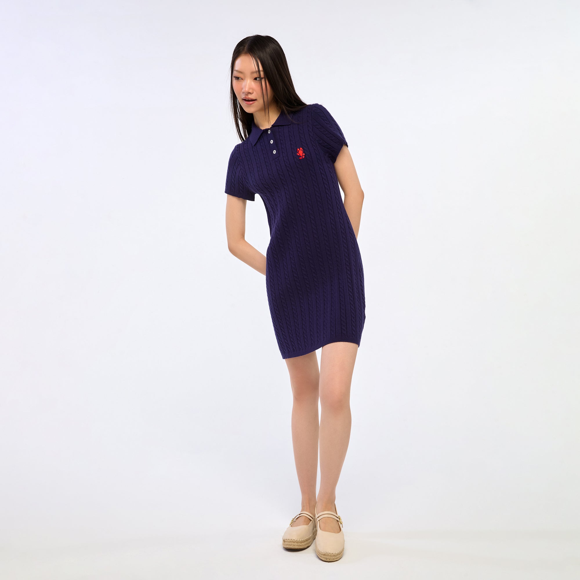 Jeremy Cable Knitted Polo Dress