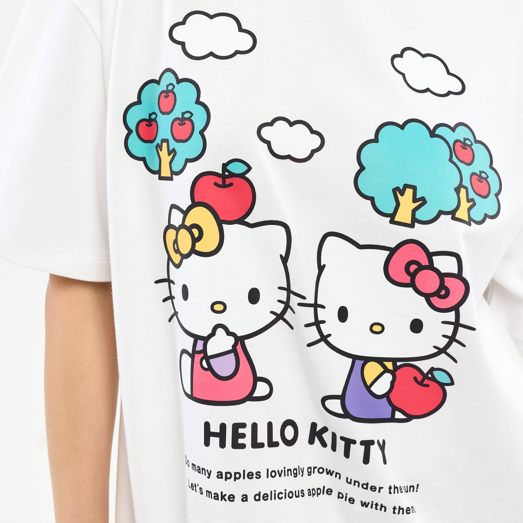 Hello Kitty Twin Graphic Printed T-Shirt White