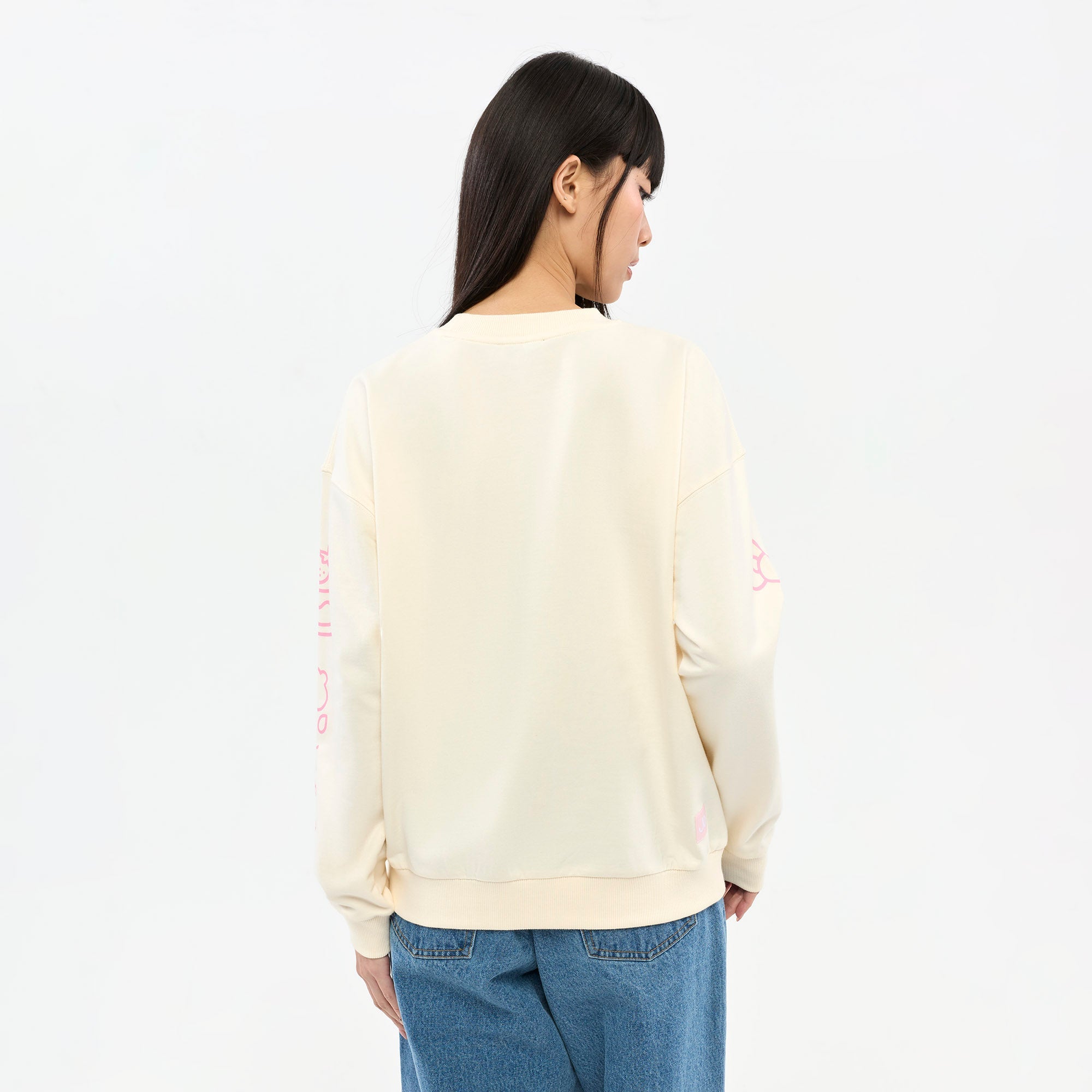 Hello Kitty Graphic Printed Pullover Cream