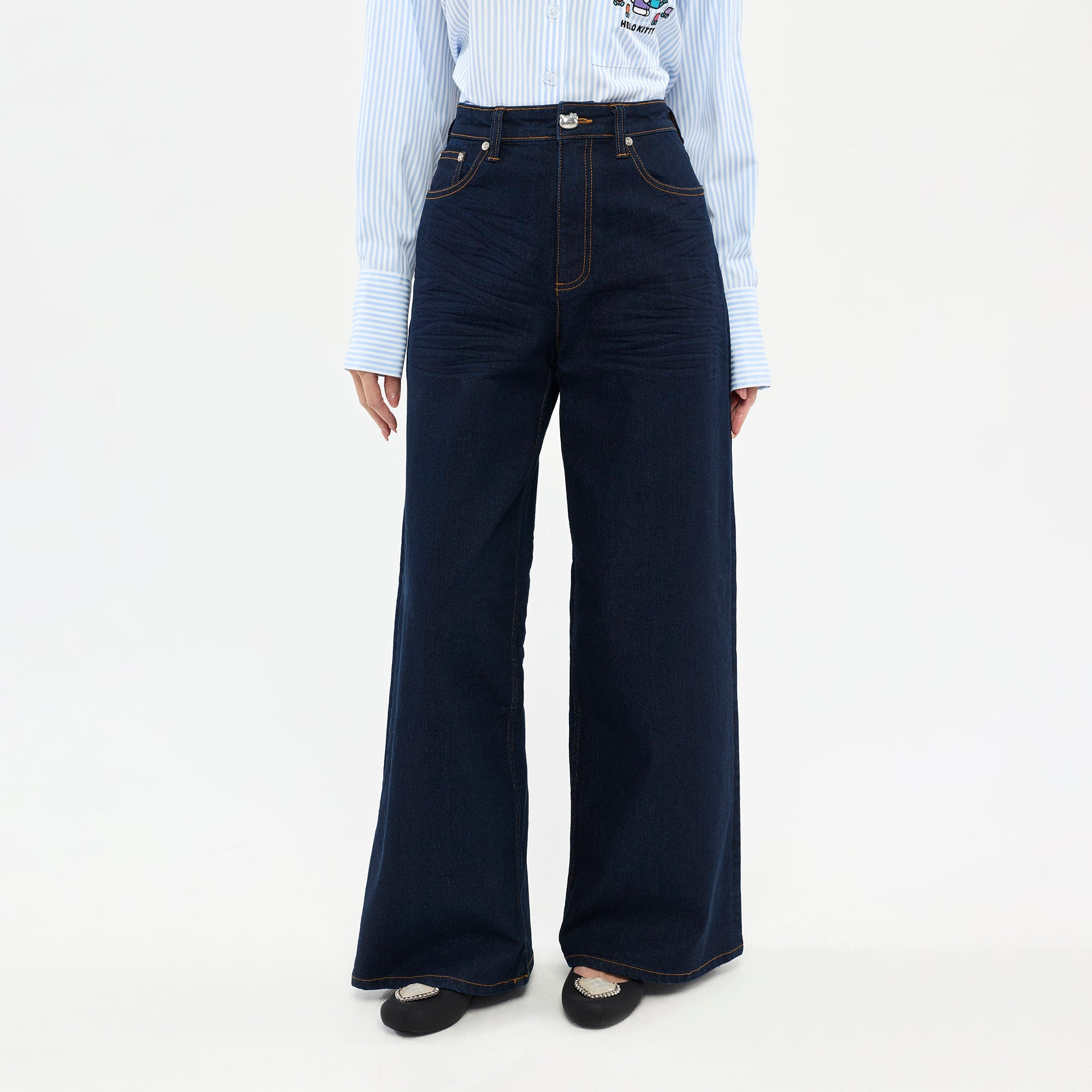 Hello Kitty Wide-Leg Jeans Blue